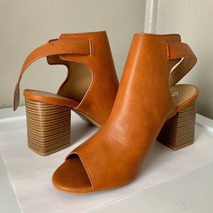 Lulus Otto Rust Peep Toe Booties